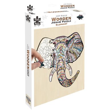 137 Piece Wooden Jigsaw Puzzle, Elephant