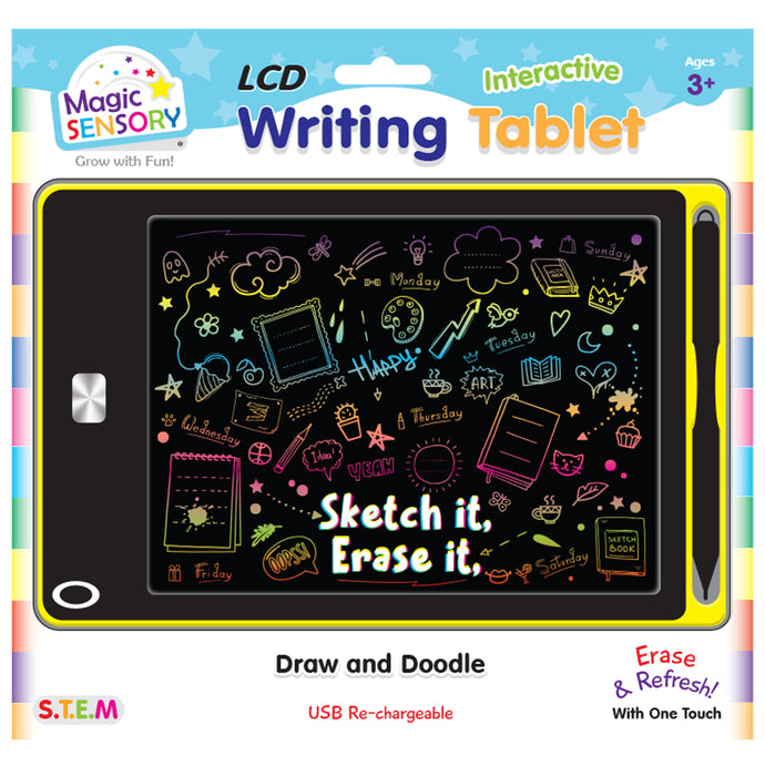 Interactive LCD Writing Tablet - Yellow Doodle (USB Rechargeable)