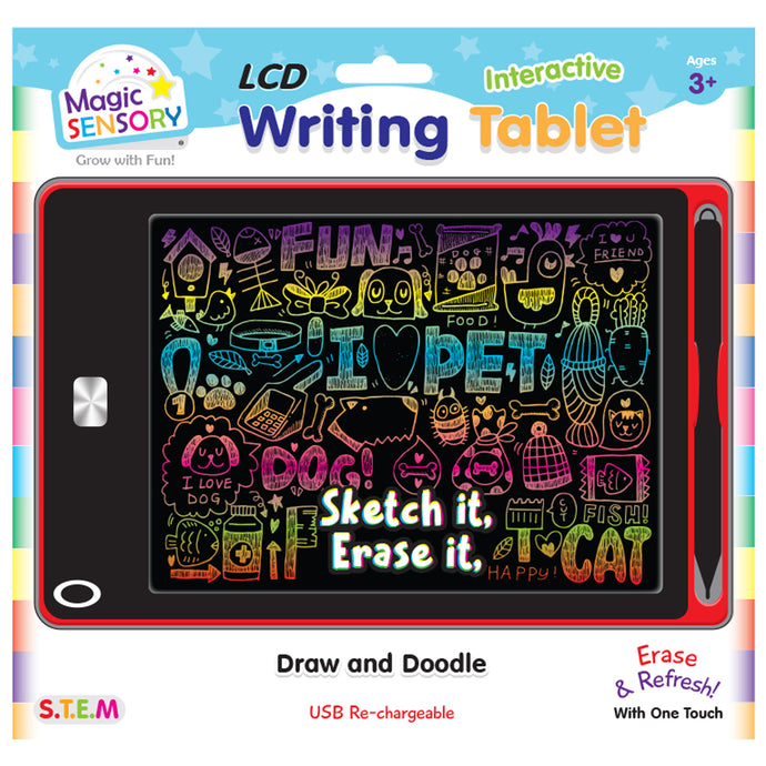 Interactive LCD Writing Tablet - Red Pet (USB Rechargeable)