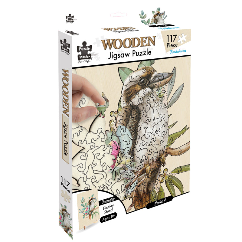 将图像加载到画廊查看器中，117 Piece Shaped Wooden Jigsaw Puzzle, Kookaburra
