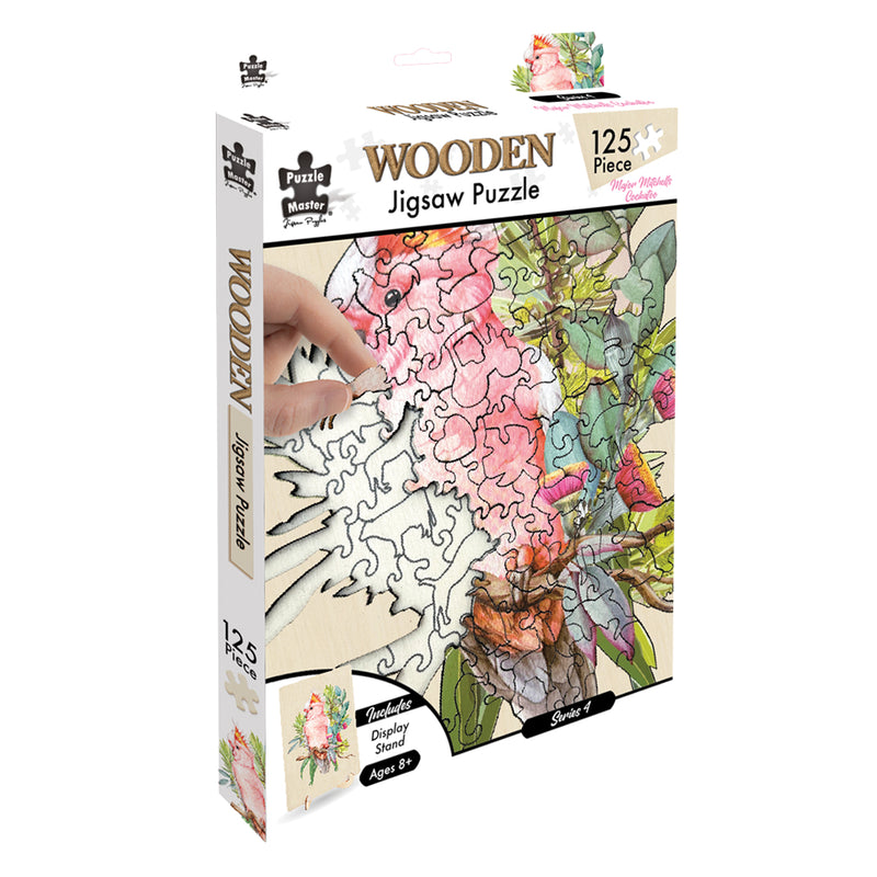 Load image into Gallery viewer, Shaped Wooden Jigsaw Puzzle, Major Mitchell Cockatoo
