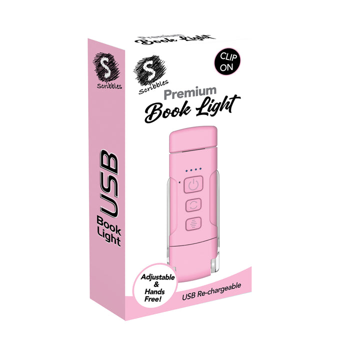 Scribbles USB Book Light Clip PINK