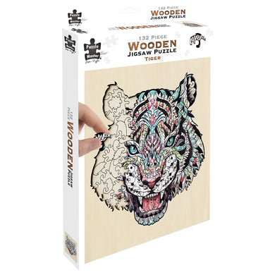 132 Piece Wooden Jigsaw Puzzle, Tiger